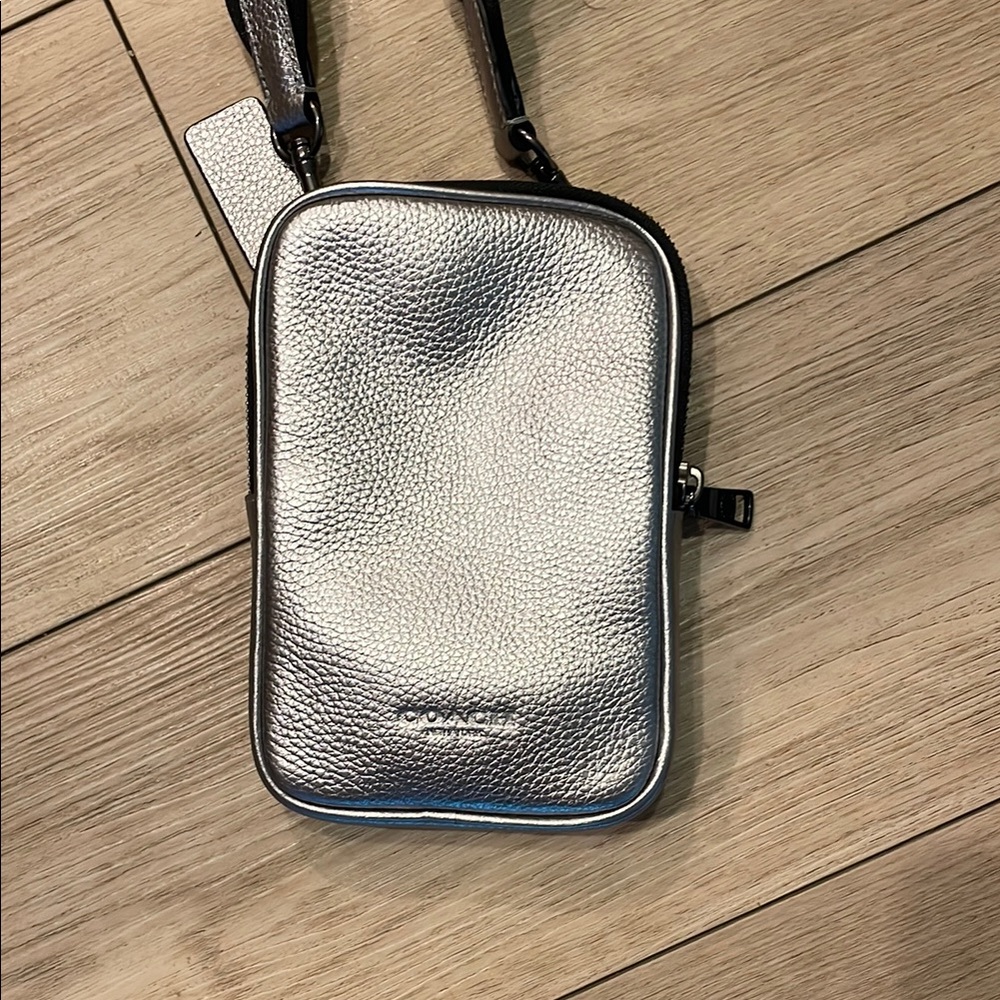 Coach Metallic Silver Crossbody Bag
